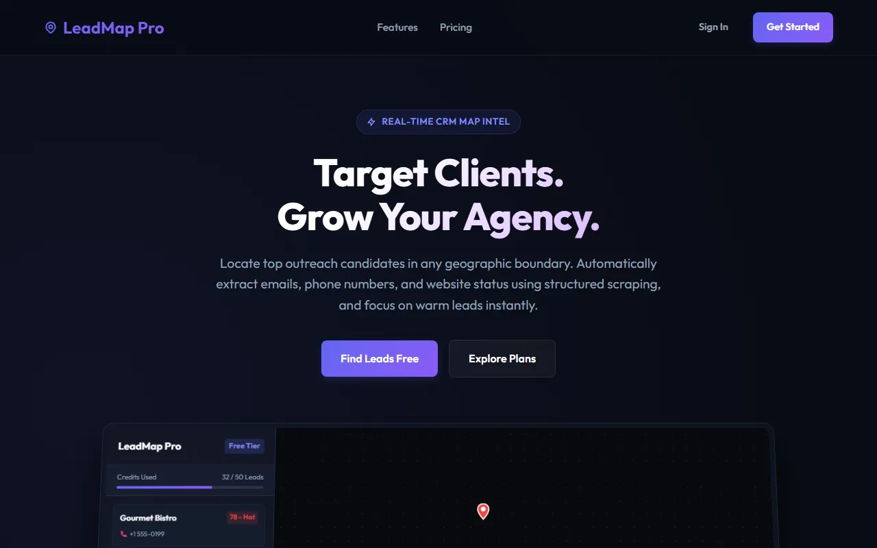 LeadMap Pro web app