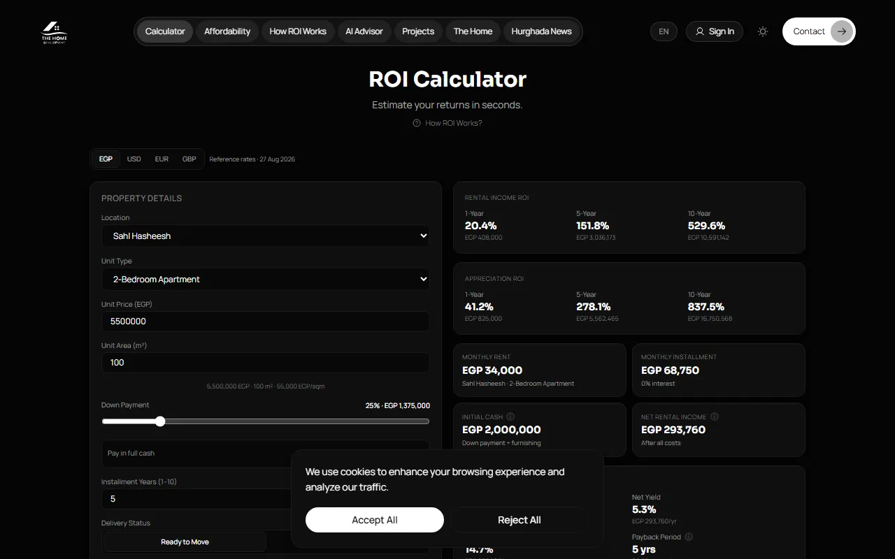 ROI Calculator web app